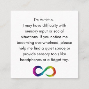 Autistic Accommodation Card