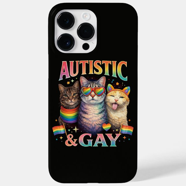 Autistic And Gay Funny Cat Case-Mate iPhone Case (Back)