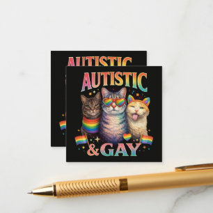 Autistic And Gay Funny Cat Enclosure Card