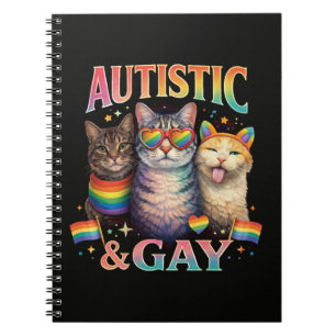 Autistic And Gay Funny Cat Notebook