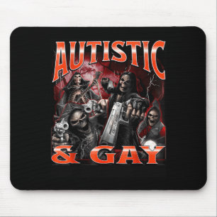 Autistic And Gay Funny Hard Skeleton Meme Bootleg  Mouse Pad