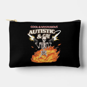 Autistic and Gay Skeleton Funny Autism Awareness Accessory Pouch