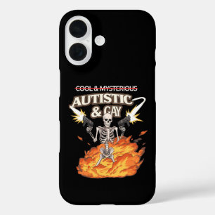 Autistic and Gay Skeleton Funny Autism Awareness iPhone 16 Case
