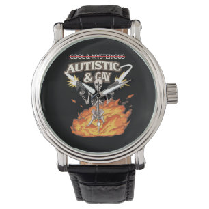 Autistic and Gay Skeleton Funny Autism Awareness Watch