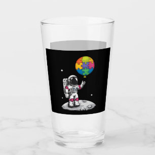 Autistic Astronaut Balloon Space Autism Awareness Glass