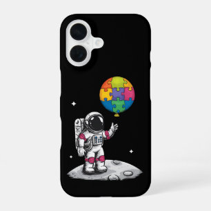 Autistic Astronaut Balloon Space Autism Awareness iPhone 16 Case