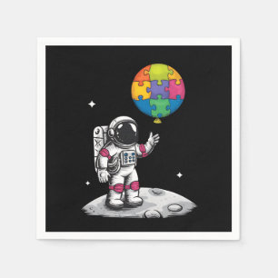 Autistic Astronaut Balloon Space Autism Awareness Napkin