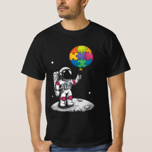 Autistic Astronaut Balloon Space Autism Awareness T-Shirt