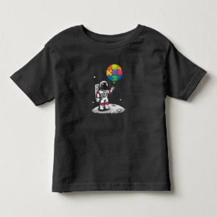 Autistic Astronaut Balloon Space Autism Awareness Toddler T-Shirt