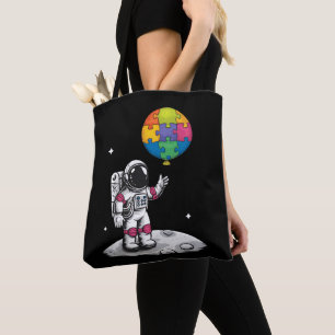 Autistic Astronaut Balloon Space Autism Awareness Tote Bag