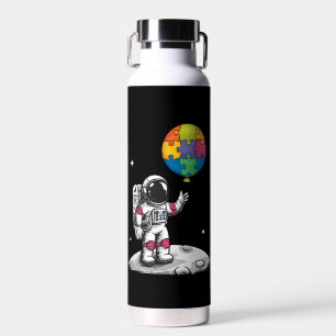 Autistic Astronaut Balloon Space Autism Awareness Water Bottle