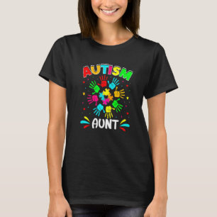 Autistic Aunt Puzzle Support Family Autism Awarene T-Shirt