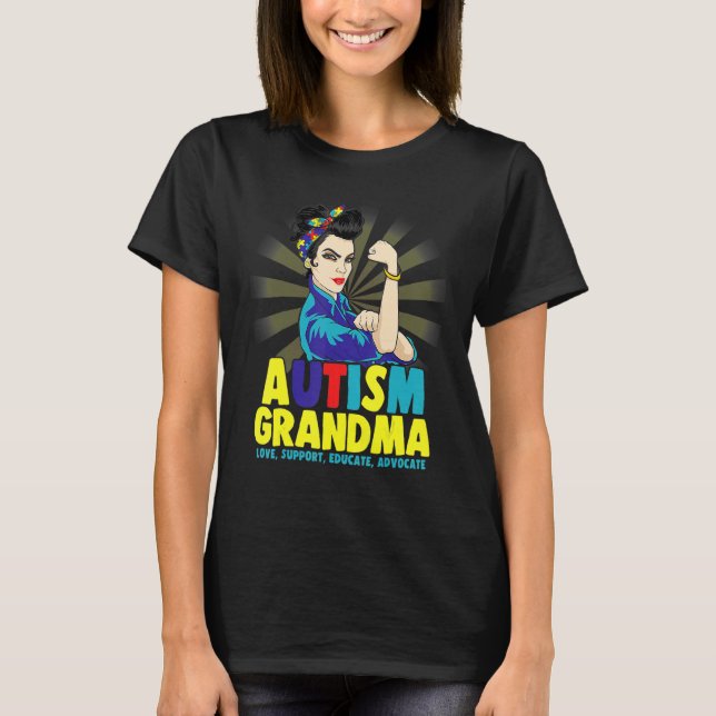 Autistic Autism Awareness Grandma Strong Shirts Wo (Front)