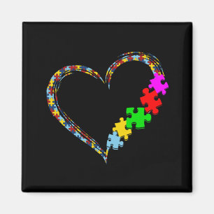 Autistic Autism Awareness Heart Puzzle Piece Magnet
