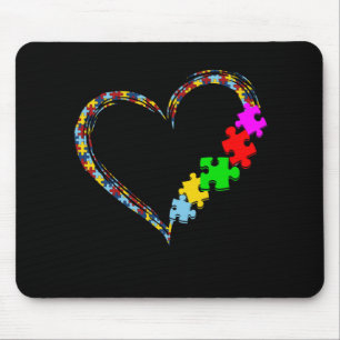Autistic   Autism Awareness Heart Puzzle Piece Mouse Pad