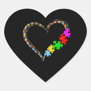 Autistic   Autism Awareness Heart Puzzle Piece Sticker