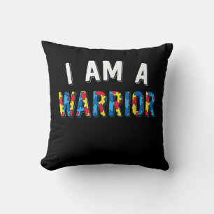 Autistic Autism Awareness I Am Warrior Puzzle Cushion