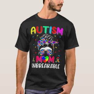 Autistic Autism Awareness Mum L Ife  Women Bleache T-Shirt