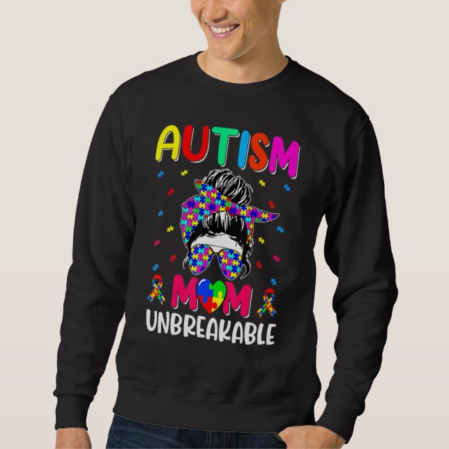 Autistic Autism Awareness Mum Life Shirt Women Ble (Front)