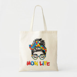Autistic Autism Awareness Mum Life Shirts Women Mo Tote Bag