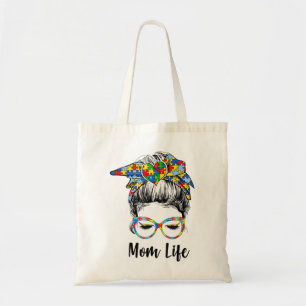Autistic Autism Awareness Mum Life Shirts Women Mo Tote Bag
