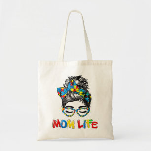 Autistic Autism Awareness Mum Life Shirts Women Mo Tote Bag