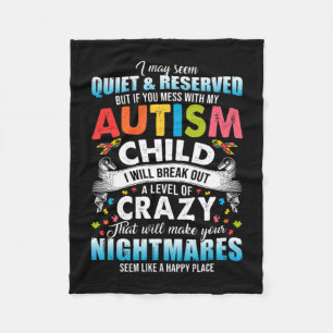 Autistic Autism Awareness Puzzle Pieces Proud Auti Fleece Blanket