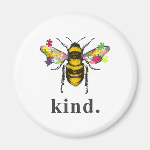 Autistic Autism Be Kind Beekeeper Puzzle Piece Magnet