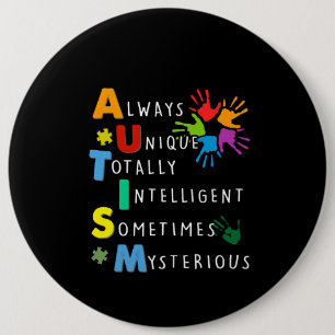 Autistic   Autism Strong Definition 6 Cm Round Badge