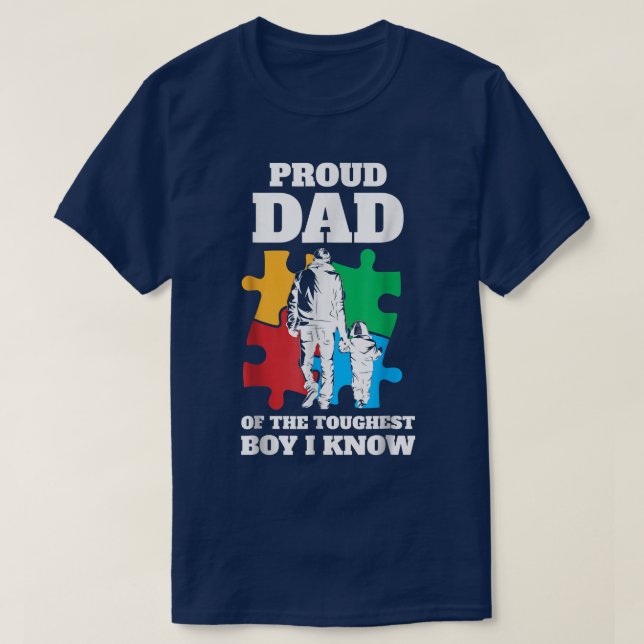 Autistic Awareness Month Mens Proud Autism Dad Son T-Shirt (Design Front)