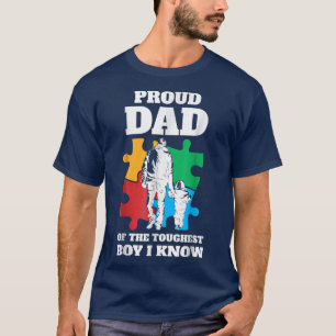 Autistic Awareness Month Mens Proud Autism Dad Son T-Shirt