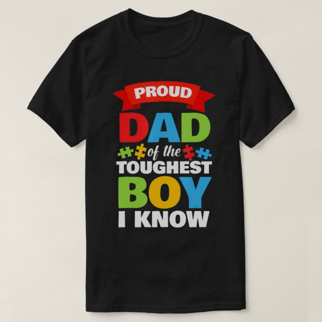 Autistic Awareness Month Mens Proud Autism Dad Son T-Shirt (Design Front)