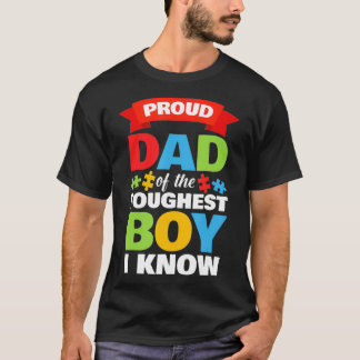 Autistic Awareness Month Mens Proud Autism Dad Son T-Shirt