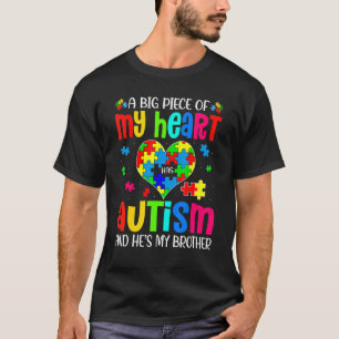 Autistic Boy Piece My Heart Has Autism He's My Bro T-Shirt