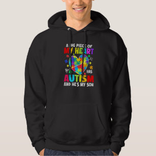 Autistic Boy Piece My Heart Has Autism He's My Son Hoodie