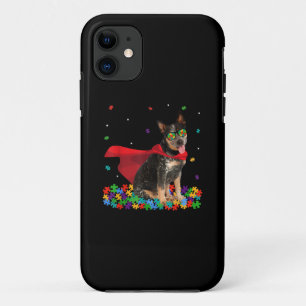 Autistic   Cool Australian Cattle Dog Hero Autism iPhone 11 Case