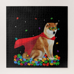 Autistic   Cool Shiba Inu Dog Hero Autism Puzzle