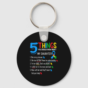 Autistic Daughter Autism Awareness Support Mom Dad Key Ring