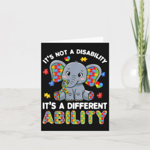 Autistic Different Ability Autism Awareness Elepha Card