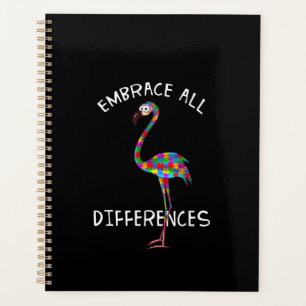 Autistic Embrace All Differences Flamingo Puzzle Planner