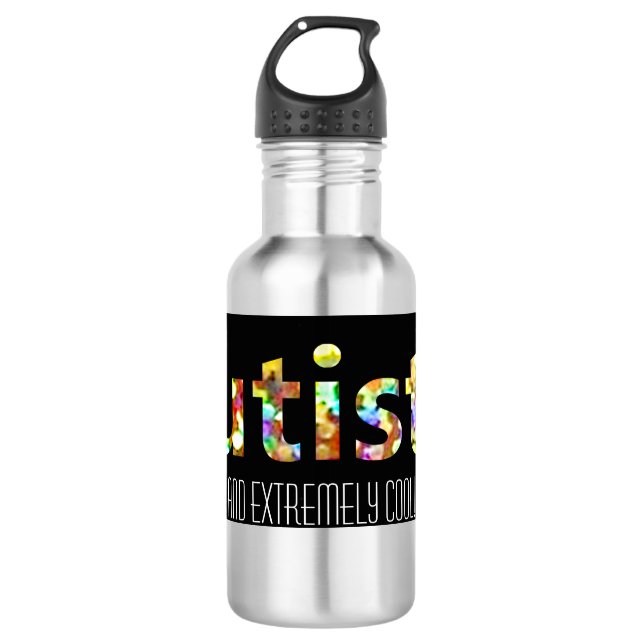 Autistic & Extremely Cool, ASD/ Autism 532 Ml Water Bottle (Front)