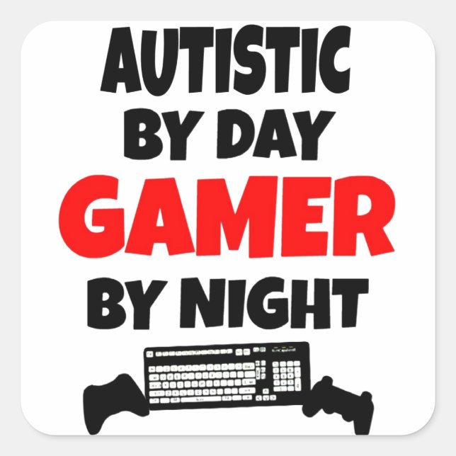 Autistic Gamer Square Sticker (Front)