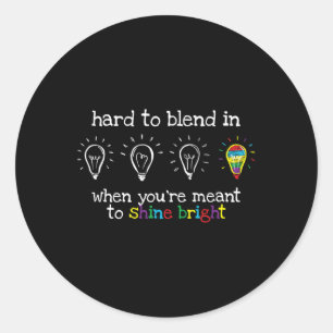 Autistic Gifts Kids Men Women Colourful Autism Awa Classic Round Sticker