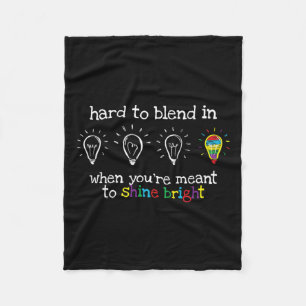 Autistic Gifts Kids Men Women Colourful Autism Awa Fleece Blanket