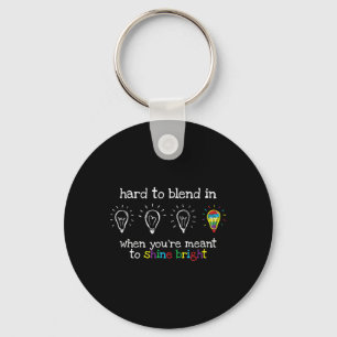 Autistic Gifts Kids Men Women Colourful Autism Awa Key Ring
