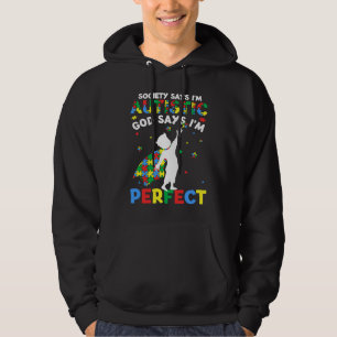 Autistic God Says I'm Perfect Autism Awareness Puz Hoodie