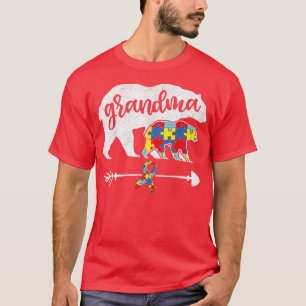 Autistic Grandma Bear tee, Autism Awareness Puzzle T-Shirt