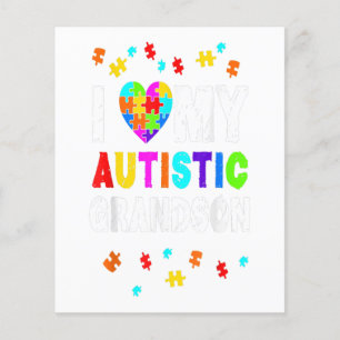 Autistic Grandson Autism Awareness Autistic Gift Flyer