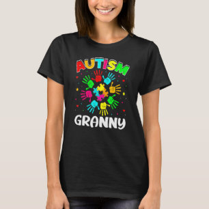 Autistic Granny Puzzle Support Family Autism Aware T-Shirt