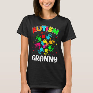 Autistic Granny Puzzle Support Family Autism Aware T-Shirt